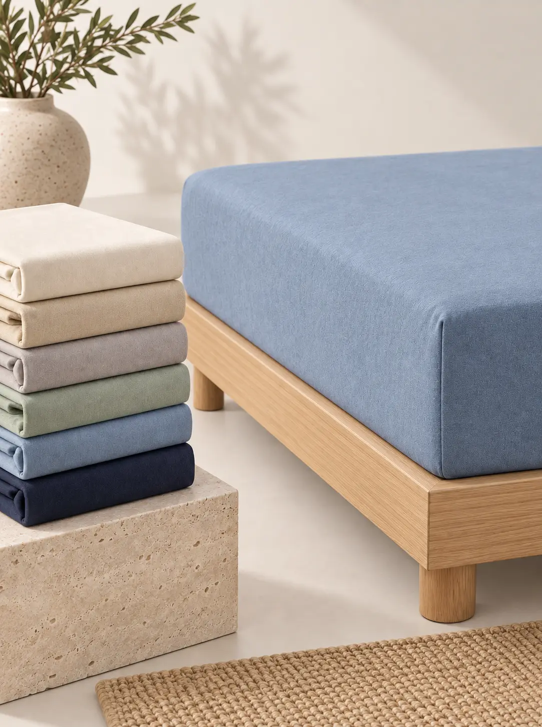 Knitted fitted sheet colour range
