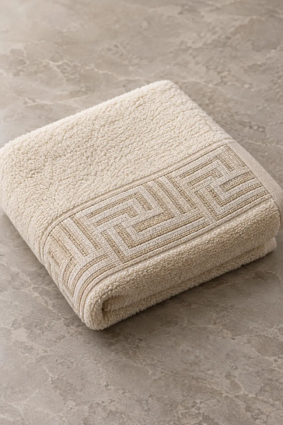 Brand-free ivory jacquard towel