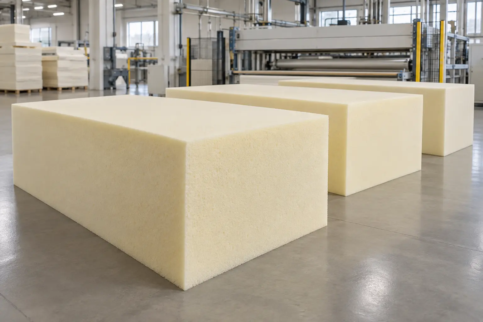 European-made semi-finished viscoelastic memory foam blocks for industrial manufacturing
